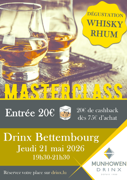SOIRÉE WHISKY & RHUM AU DRINX BETTEMBOURG