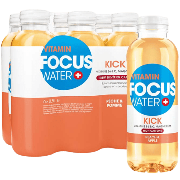 FOCUSWATER KICK PEACH & APPLE PET 6x50cl